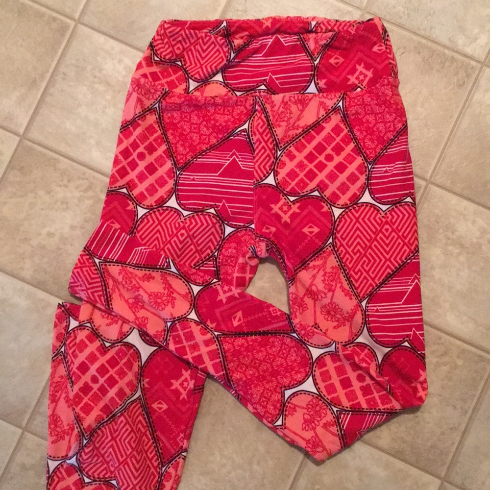 LuLaRoe OS red leggings